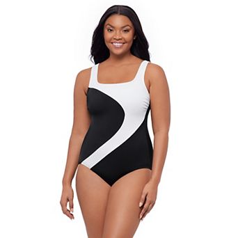 Women's Great Lengths Colorblock Curvaceous Tank One-Piece Swimsuit