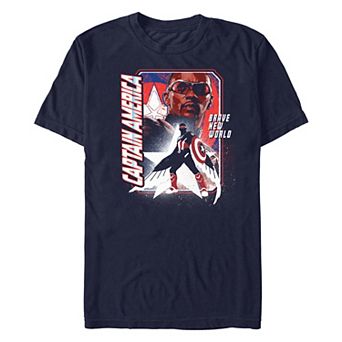 Men's Marvel Captain America Brave New World New Captain Poster Graphic Tee