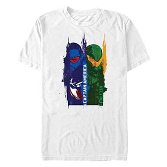 Men's Marvel Captain America Brave New World Captain And Falcon Poster Graphic Tee