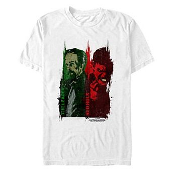 Men's Marvel Captain America Brave New World The Leader And Red Hulk Poster Graphic Tee