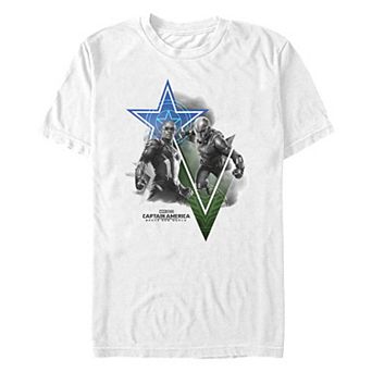Men's Marvel Captain America Brave New World Captain And Falcon Ready To Fight Graphic Tee