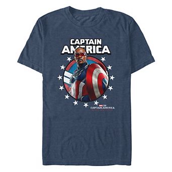 Men's Marvel Captain America Brave New World Stars Poster Graphic Tee