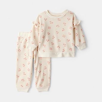 Baby Girl Carter's 2 pc Cherry Fruit Print Long-Sleeve Tee & Pant Set