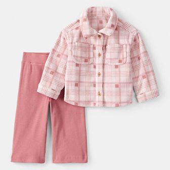 Baby Girl Carter's 2 pc Plaid Top & Wide Leg Pants Set