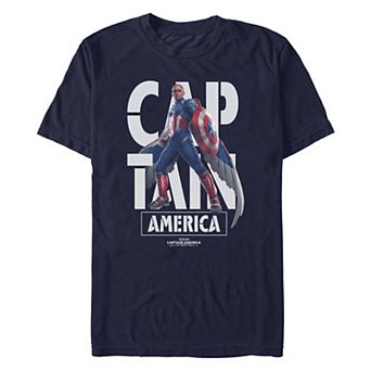 Men's Marvel Captain America Brave New World Wingsuit Poster Graphic Tee