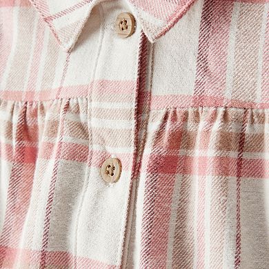 Baby Girl Carter's 2-pc. Print Cotton Long-Sleeve Dress & Headband Set