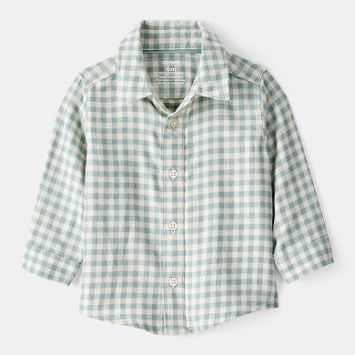 Baby Boy Carter's Checkered Print Bodysuit Overall Set