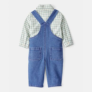 Baby Boy Carter's Checkered Print Bodysuit Overall Set