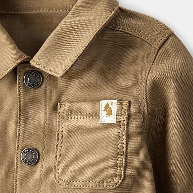 Baby Boy Carter's Canvas Long-Sleeve Jumpsuit with Pockets