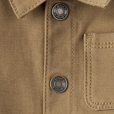 Baby Boy Carter's Canvas Long-Sleeve Jumpsuit with Pockets