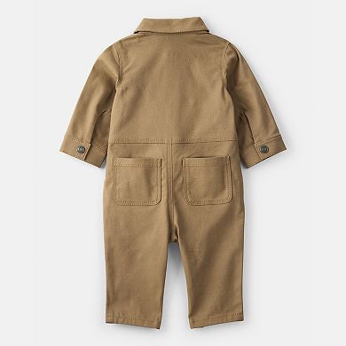 Baby Boy Carter's Canvas Long-Sleeve Jumpsuit with Pockets