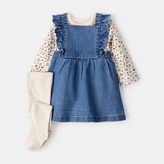 Baby Girl Carter's 3 pc Floral Dress & Tights Set