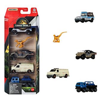 Matchbox Jurassic World 5 pk Die-Cast Toy Cars with Dinosaur - Styles May Vary