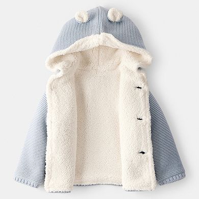 Baby Boy Carter's Sherpa Lined Cotton Long-Sleeve Sweater