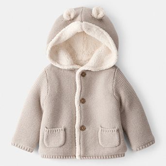 Baby Carter's Sherpa Lined Cotton Long-Sleeve Sweater