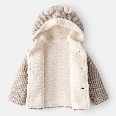 Baby Carter's Sherpa Lined Cotton Long-Sleeve Sweater