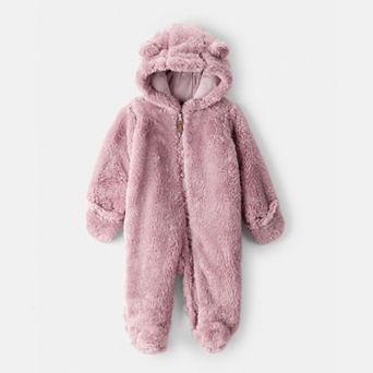 Baby Girl Carter's Sherpa Long-Sleeve Hooded Jumpsuit