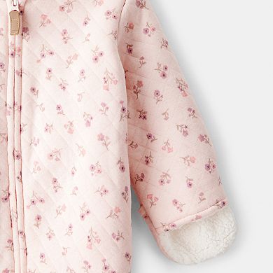 Baby Girl Carter's Floral Long-Sleeve Hooded Jumpsuit