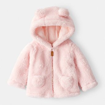 Baby Girl Carter's Sherpa Long-Sleeve Hooded Zip-Up Jacket