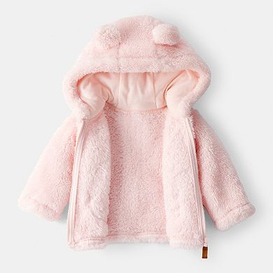Baby Girl Carter's Sherpa Long-Sleeve Hooded Zip-Up Jacket