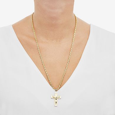 Everlasting Silver 18k Gold Over Silver Crucifix Cross Pendant Necklace