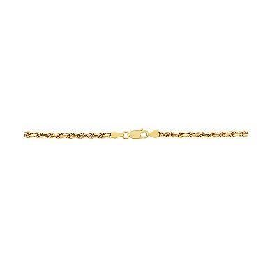 Everlasting Silver Gold Over Silver Solid Rope Chain Necklace
