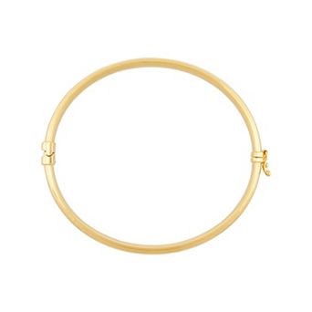 Everlasting Silver Gold Over Silver Tube Hinge Bangle Bracelet