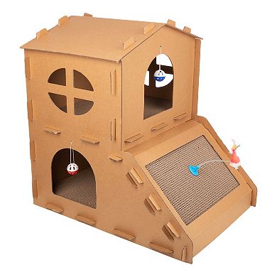 PetMaker Cardboard Cat House with Pads