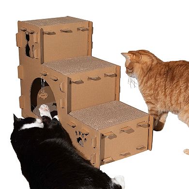 PetMaker Cardboard Cat House with Pads