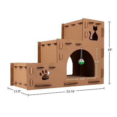 PetMaker Cardboard Cat House with Pads