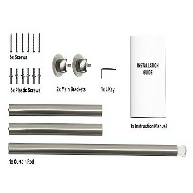 HLC.me Wrap Around Room Darkening Grommet Curtain Rod - Adjustable Curtain Rod - Sturdy