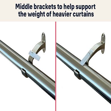 HLC.me Wrap Around Room Darkening Grommet Curtain Rod - Adjustable Curtain Rod - Sturdy