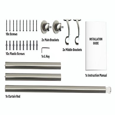 HLC.me Wrap Around Room Darkening Grommet Curtain Rod - Adjustable Curtain Rod - Sturdy