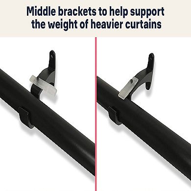 HLC.me Wrap Around Room Darkening Grommet Curtain Rod - Adjustable Curtain Rod - Sturdy