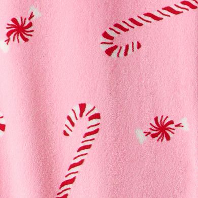 Baby Girls Carter's Velour Long-Sleeve Snug Fit One-Piece Pajamas