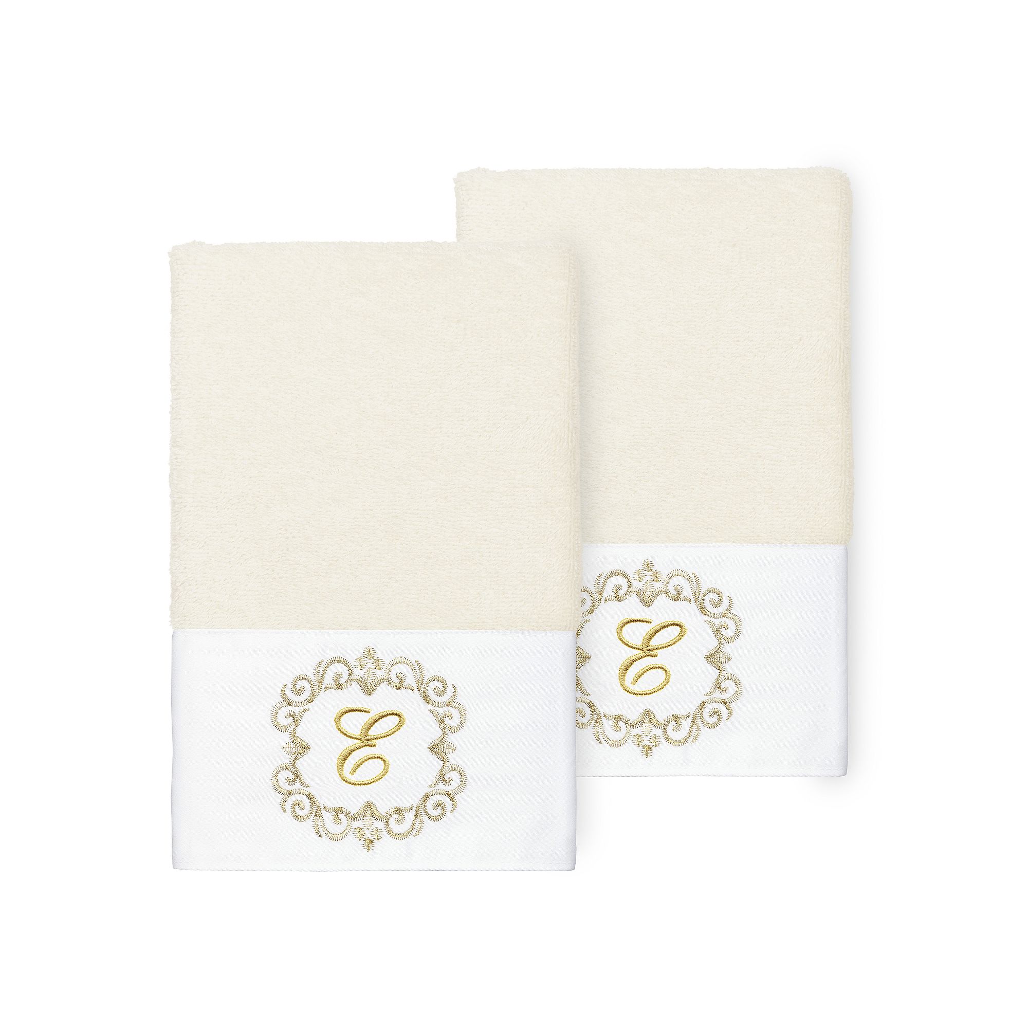 Linum Home Textiles 2-Piece Turkish Cotton Monica Embellished Hand Towel Se