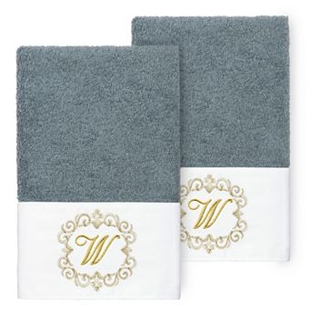 Linum Home Textiles 2 pc Turkish Cotton Monica Embellished Hand Towel Set