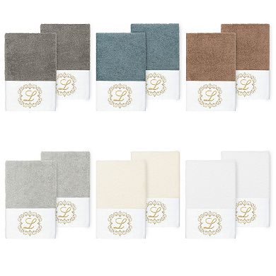 Linum Home Textiles 2-Piece Turkish Cotton Monica Embellished Hand Towel Set