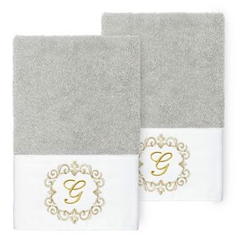 Linum Home Textiles 2 pc Turkish Cotton Monica Embellished Hand Towel Set