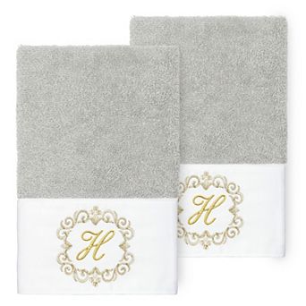 Linum Home Textiles 2 pc Turkish Cotton Monica Embellished Hand Towel Set
