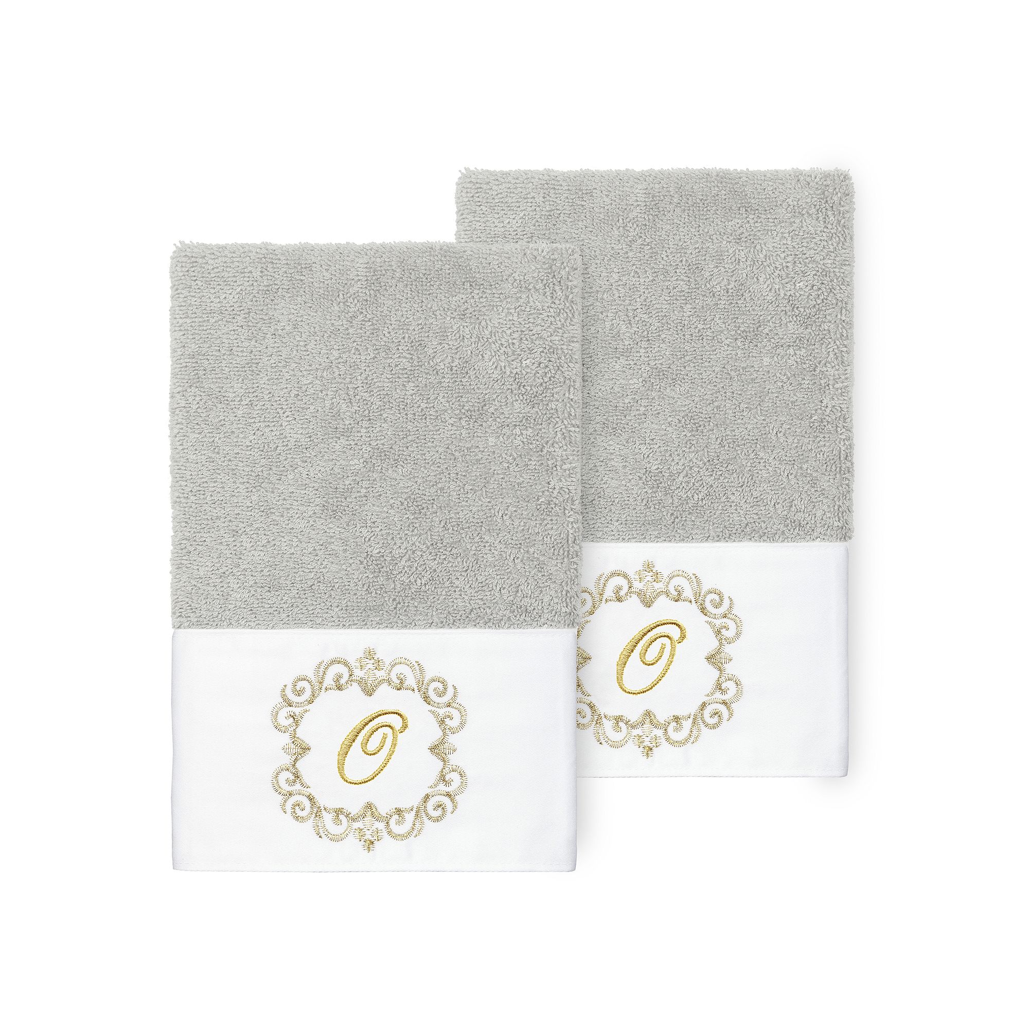 Linum Home Textiles 2-Piece Turkish Cotton Monica Embellished Hand Towel Se