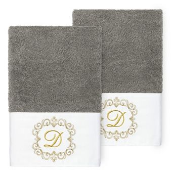 Linum Home Textiles 2 pc Turkish Cotton Monica Embellished Hand Towel Set