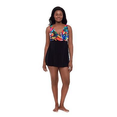 Women's Great Lengths Leaf Island Vee Plunge Swimdress