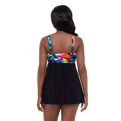 Women's Great Lengths Leaf Island Vee Plunge Swimdress