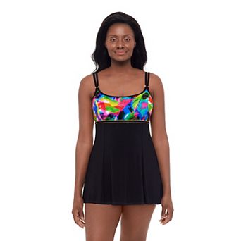Women's Great Lengths Love Paint Empire Princess Seam Swimdress