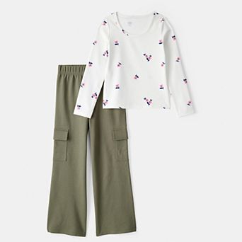 Girls 4-8 Carter's 2 pc Long-Sleeve Top & Cargo Pant Set