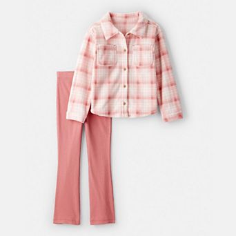 Girls 4-8 Carter's 2 pc Plaid Long-Sleeve Shirt & Pant Set
