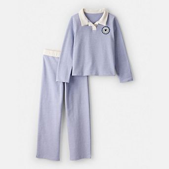 Girls 4-8 Carter's 2 pc French Terry Long-Sleeve Tee & Pant Set