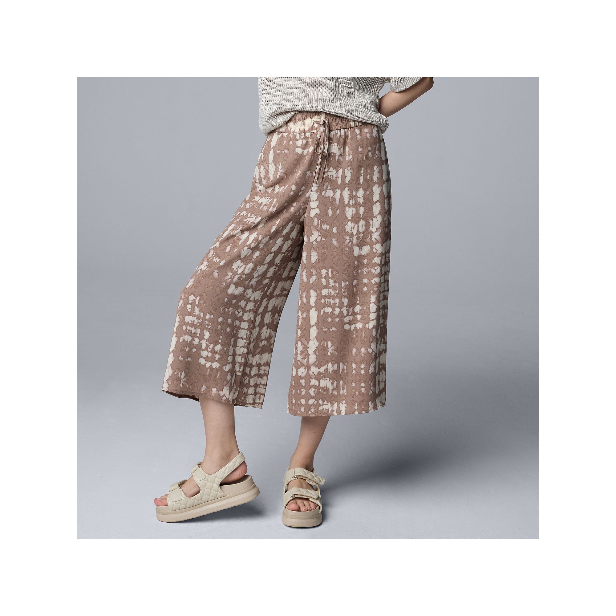 Womens Simply Vera Vera Wang Drpey Culotte Pants, Size: XS, Hazel Diamond 