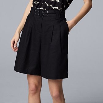 Petite Simply Vera Vera Wang Linen Bermuda Shorts